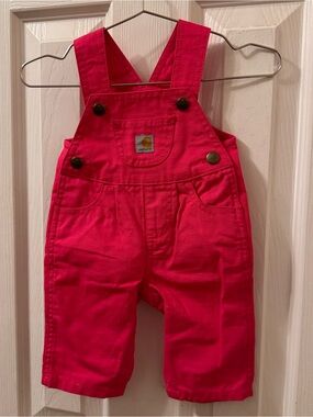 Carhartt Bright Hot Pink Baby Overalls 3 months